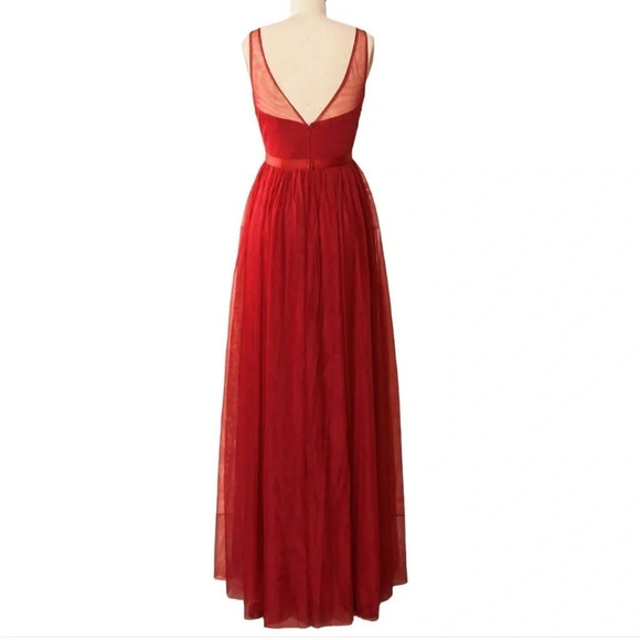 MANIJU NWT Prom  Dress Mint Green Lace Appliqués Over Tulle Floor Length Gown L - Picture 11 of 12